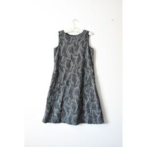 J. Jill Midi Dress Womens Small Black White Excellent Sleeveless Leaf Print